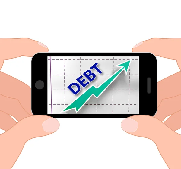 Debt Graph Displays Money Due And Liabilities — Stock Photo, Image