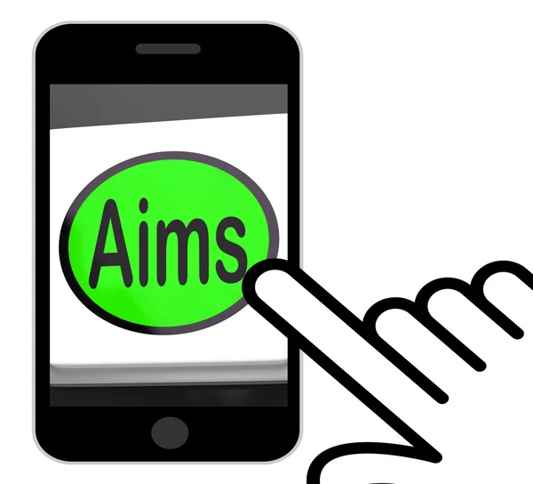 Aims Button Displays Targeting Purpose And Aspiration — Stock Photo, Image