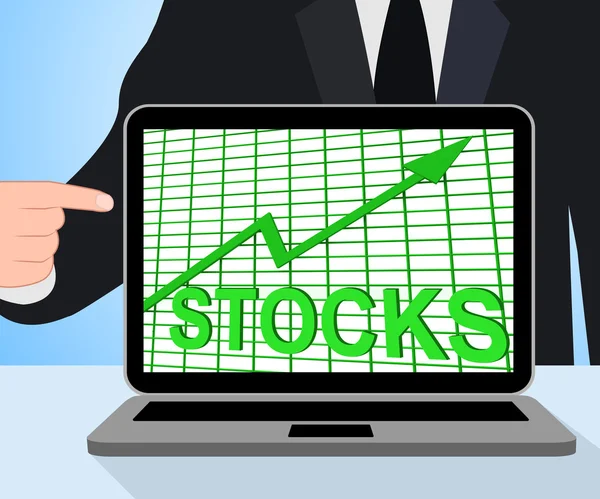 Gráfico de Stocks Gráfico Exibe Aumentar os ganhos de investimento — Fotografia de Stock