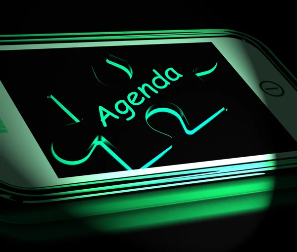 Agenda smartphone visar Internetkalendern och schema — Stockfoto