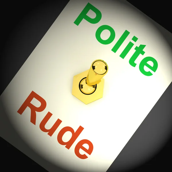 Polite Rude Switch Shows Manners And Disrespect — Stock Photo, Image