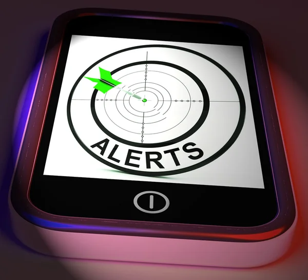 Alerts Smartphone Displays Phone Reminder Or Alarm — Stock Photo, Image