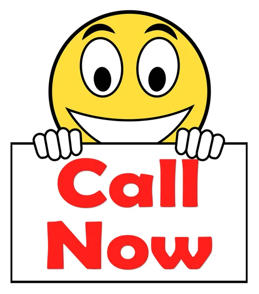 Call Now On Sign Shows Talk or Chat — Stock Photo, Image