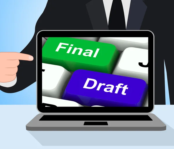 Final Draft Keys Displays Editing And Rewriting Document — Stock Photo, Image