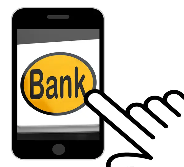 Bankschaltfläche zeigt Online- oder Internetbanking an — Stockfoto