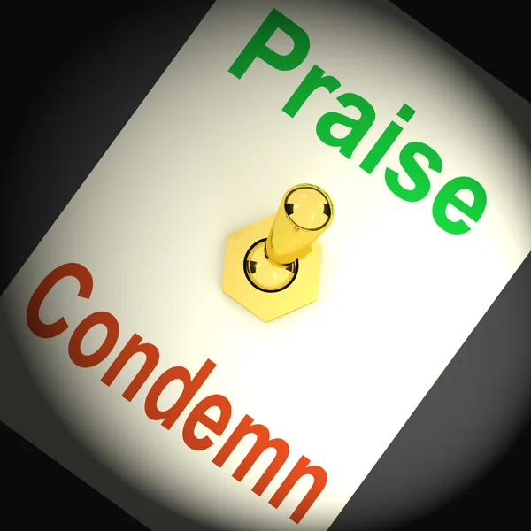 Praise Condemn Switch Means Congratulating Or Telling Off — Stock Photo, Image