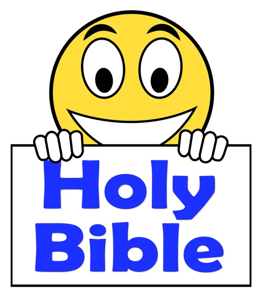 Holy Bible On Sign Shows Religious Book — Stock Photo, Image