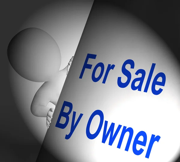 For Sale By Owner Sign Displays Listing And Selling — Stock Photo, Image