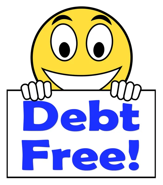 Debt Free On Sign Means Free From Financial Burden — Stock Photo, Image