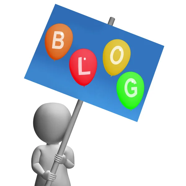 Sign Blog Balloons Show Blogging and Bloggers Online — Stock Photo, Image