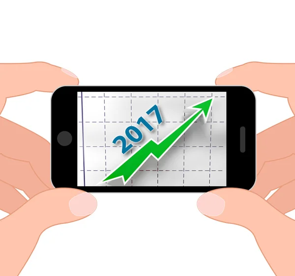 Grafik 2017 zeigt zukünftige Erträge und Gewinne — Stockfoto