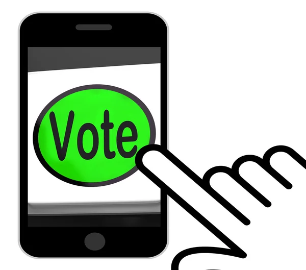 Vote Button Displays Options Voting Or Choice — Stock Photo, Image