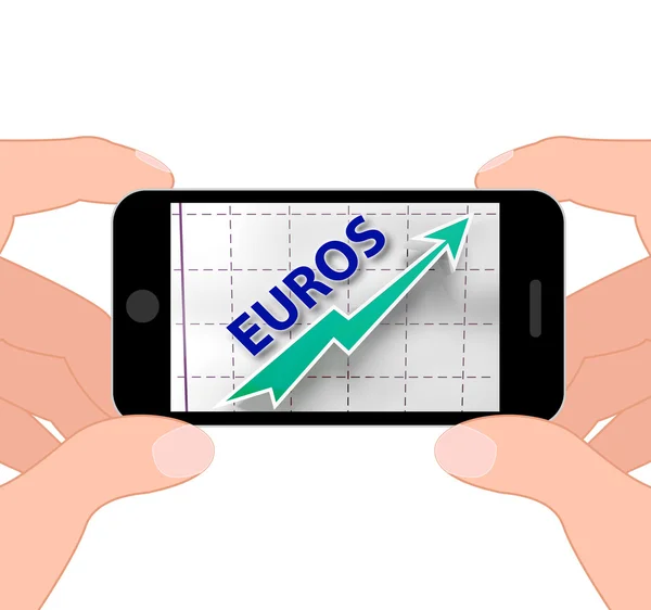 Le graphique en euros montre la croissance de l'économie européenne — Photo