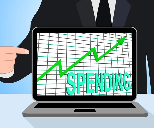 Ausgabendiagramm zeigt steigende Ausgabenkäufe — Stockfoto