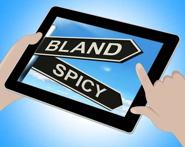 Bland Spicy Tablet significa senza gusto o caldo — Foto Stock