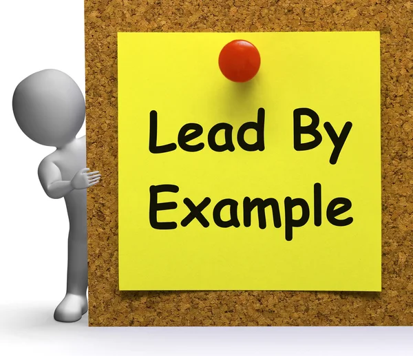 Lead By Example Note Means Mentor Or Inspire — Stock Photo, Image