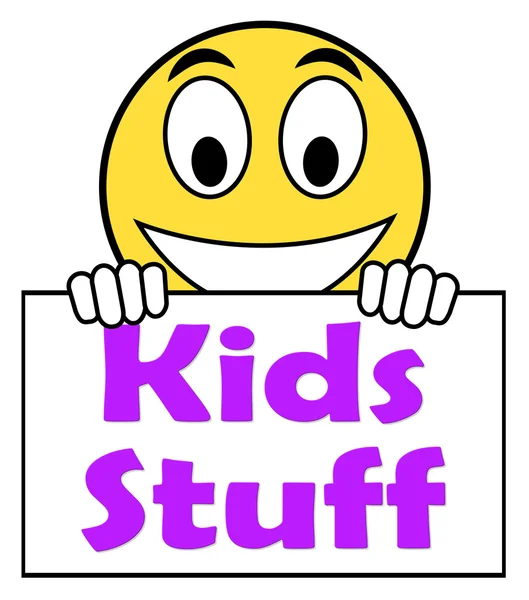 Kids Stuff On Sign Means Online Activities For Children — Stock Photo, Image