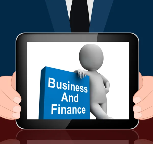 Znak podnikání a financí kniha zobrazuje firmy fin — Stock fotografie