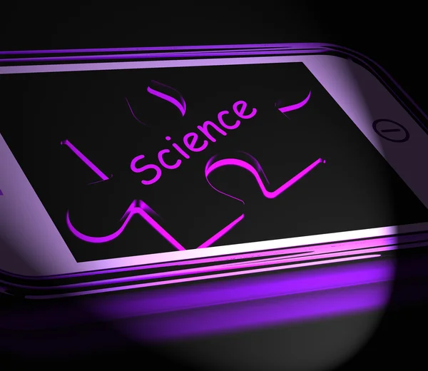 Science Smartphone Displays Biology Chemistry and Physics — стоковое фото