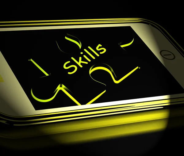 Skills Smartphone Displays Knowledge Abilities And Competency — Stock Photo, Image