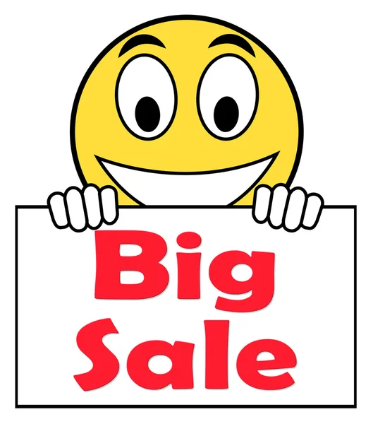 Big Sale On Sign Shows Promotional Savings Save Or Discounts — Stock Photo, Image