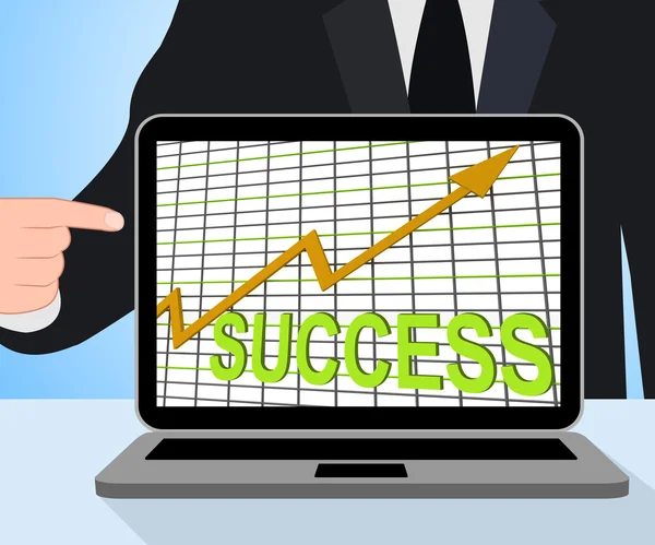 Success Chart Graph Displays Winning Or Successful — Stock Fotó