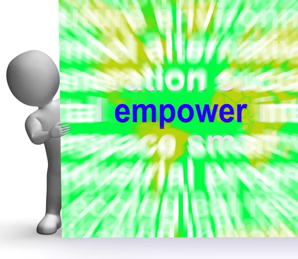 Empower Wort Wolkenzeichen bedeutet Förderung von Empowerment — Stockfoto