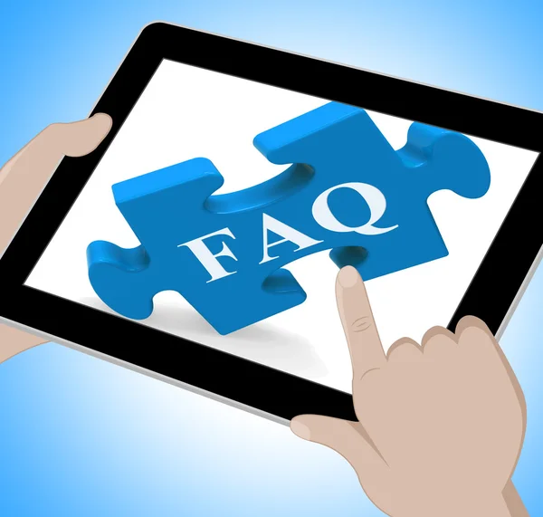 FAQ Tablet significa Soluzioni per siti web Aiuto e informazioni — Foto Stock