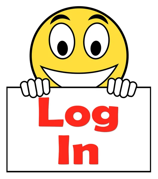 Log In Login On Sign Shows Sign In Online — Stock Photo, Image