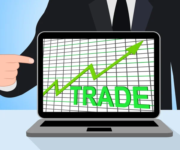 Trade Chart Graph Displays Increasing Trade Or Trading — Stock Photo, Image