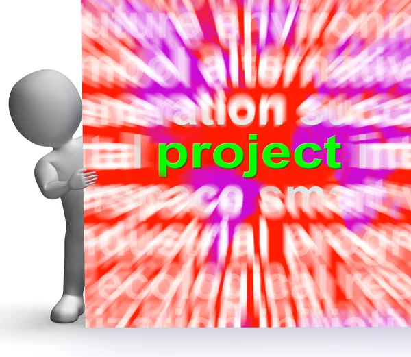Project Word Cloud Sign - отображает план миссии или задачи — стоковое фото