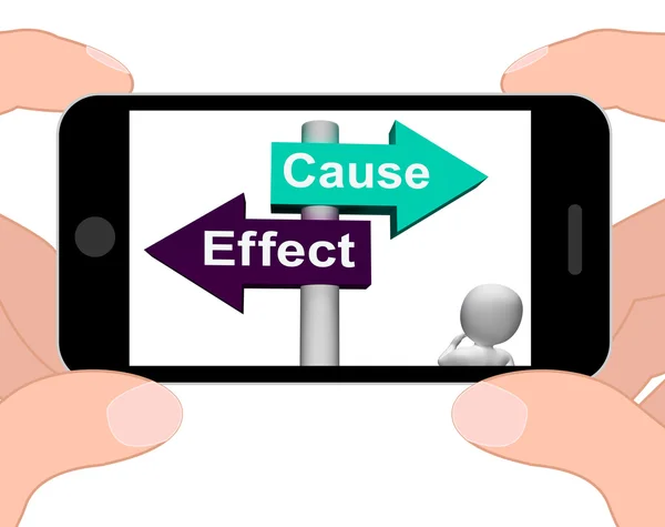 Cause Effect Signpost Displays Consequence Action Or Reaction — Stock Photo, Image