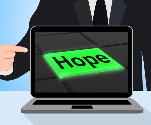 Botão Esperança Exibe Esperança Desejando ou Desejando — Fotografia de Stock