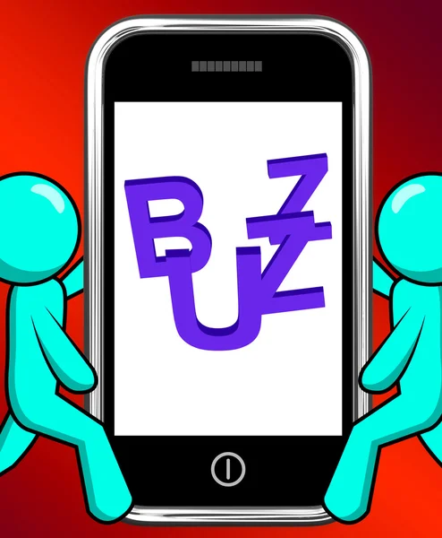 Buzz On Phone Displays Awareness Exposure and Publicity — стоковое фото