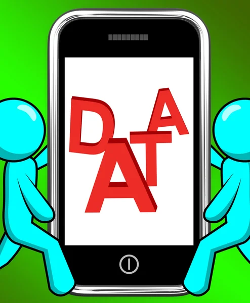 Data On Phone Displays Facts Information Knowledge — Stock Photo, Image