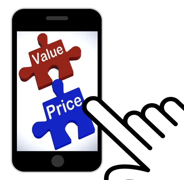 Value Price Puzzle Displays Worth And Cost Of Product — Stock Photo, Image