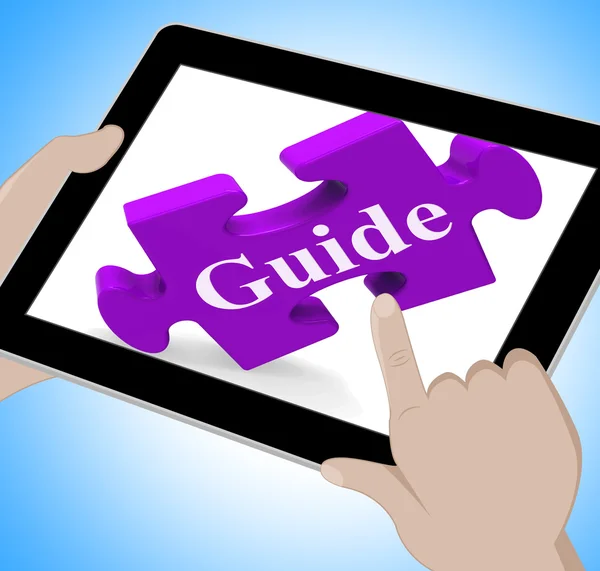 Guide tablet: webbsida instruktioner och riktlinjer — Stockfoto