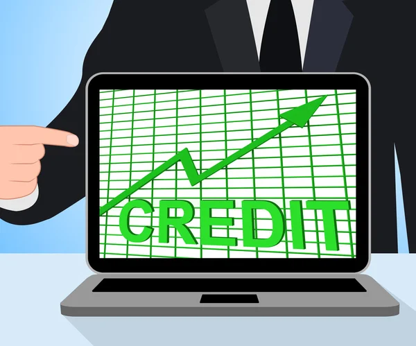 Credit Graph Chart Displays Buy Increase Grow Debt — Stock Photo, Image