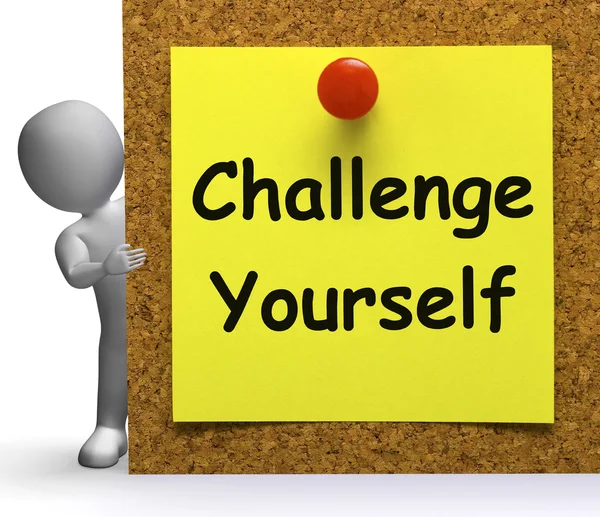 Challenge Yourself Note Means Be Determined Or Motivated — Stock Photo, Image