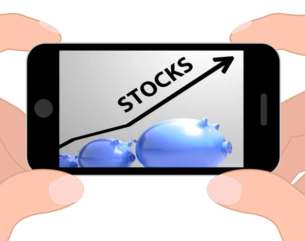 Las exhibiciones de la flecha de las acciones aumentan en valor para los accionistas —  Fotos de Stock