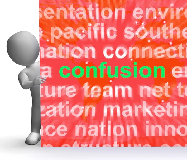 Confusione Word Cloud Sign significa Confondere Dilemma Confuso — Foto Stock