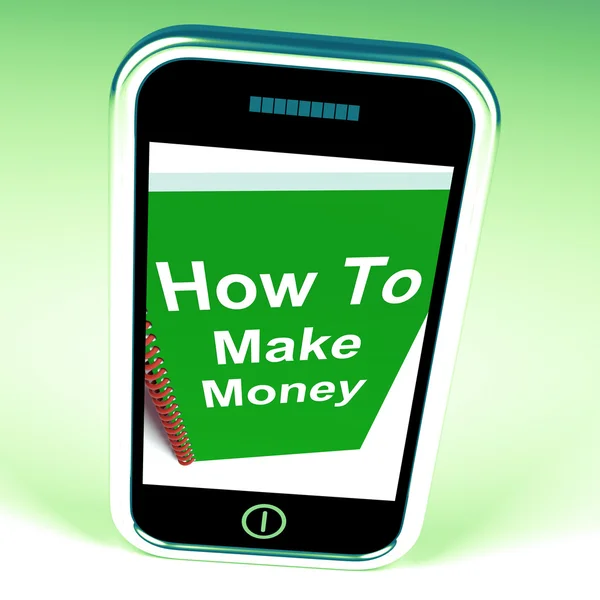Cómo hacer dinero en el teléfono representa conseguir rico —  Fotos de Stock
