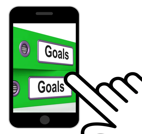 Goals Folders Displays Direction Aspirations And Targets — Stock Photo, Image