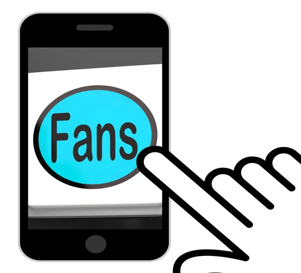 Fans Button Displays Follower Or Internet Fan — Stock Photo, Image