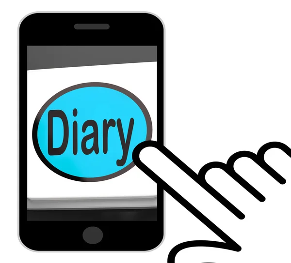 Diary Button Displays Online Planner Or Schedule — Stock Photo, Image