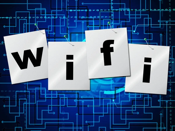 WiFi připojení představuje web access a online — Stock fotografie