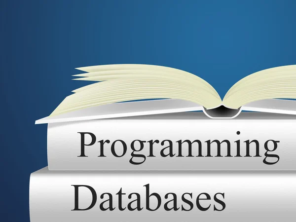 Программирование баз данных указывает на разработку и применение программного обеспечения — стоковое фото