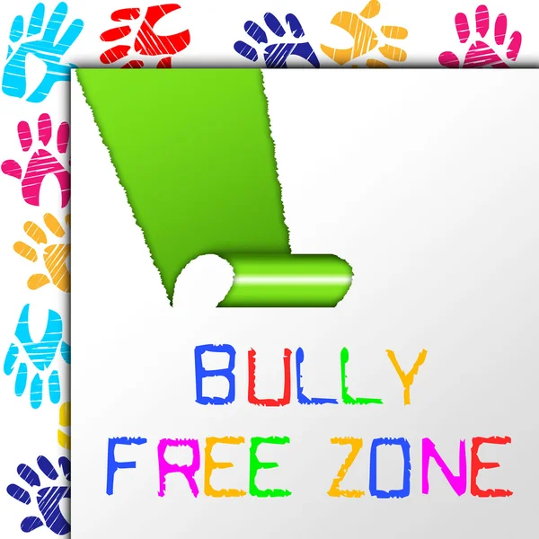 Bully Free Zone Indicates School Bullying And Assistance — Stock Photo, Image