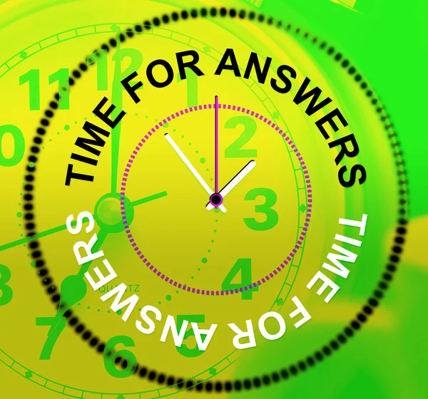 Tijd voor antwoorden vertegenwoordigt knowhow helpen en help — Stockfoto