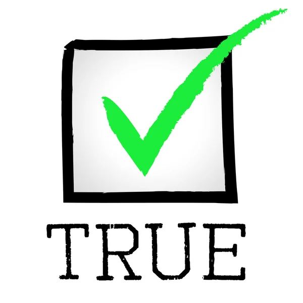 Tick True Indicates No Lie And Approved — Stock Photo, Image